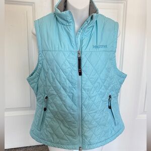 Marmot Women's Kitzbuhel Vest, Ice Blue w Gray Fleece Interior, Medium, EUC